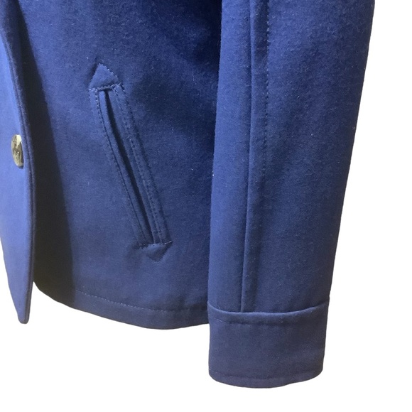 AMERICAN EAGLE BLUE WOOL BLEND DOUBLE BREASTED PEA COAT/ NWT/ Size M - Picture 7 of 15